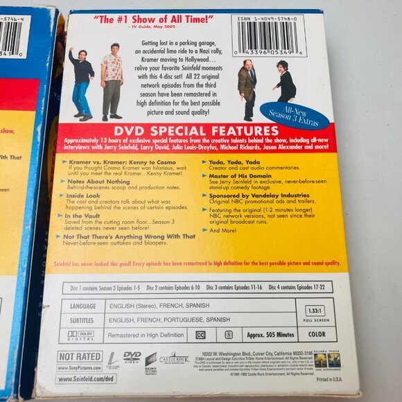 Seinfeld Seasons 1 & 2 Complete Season 3 (only 3 out of 4 Discs) DVD's Excellent - Picture 7 of 7